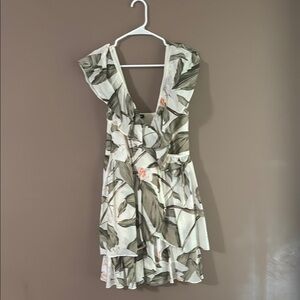 Express White Cream Ruffled Tiered Resort Sundress